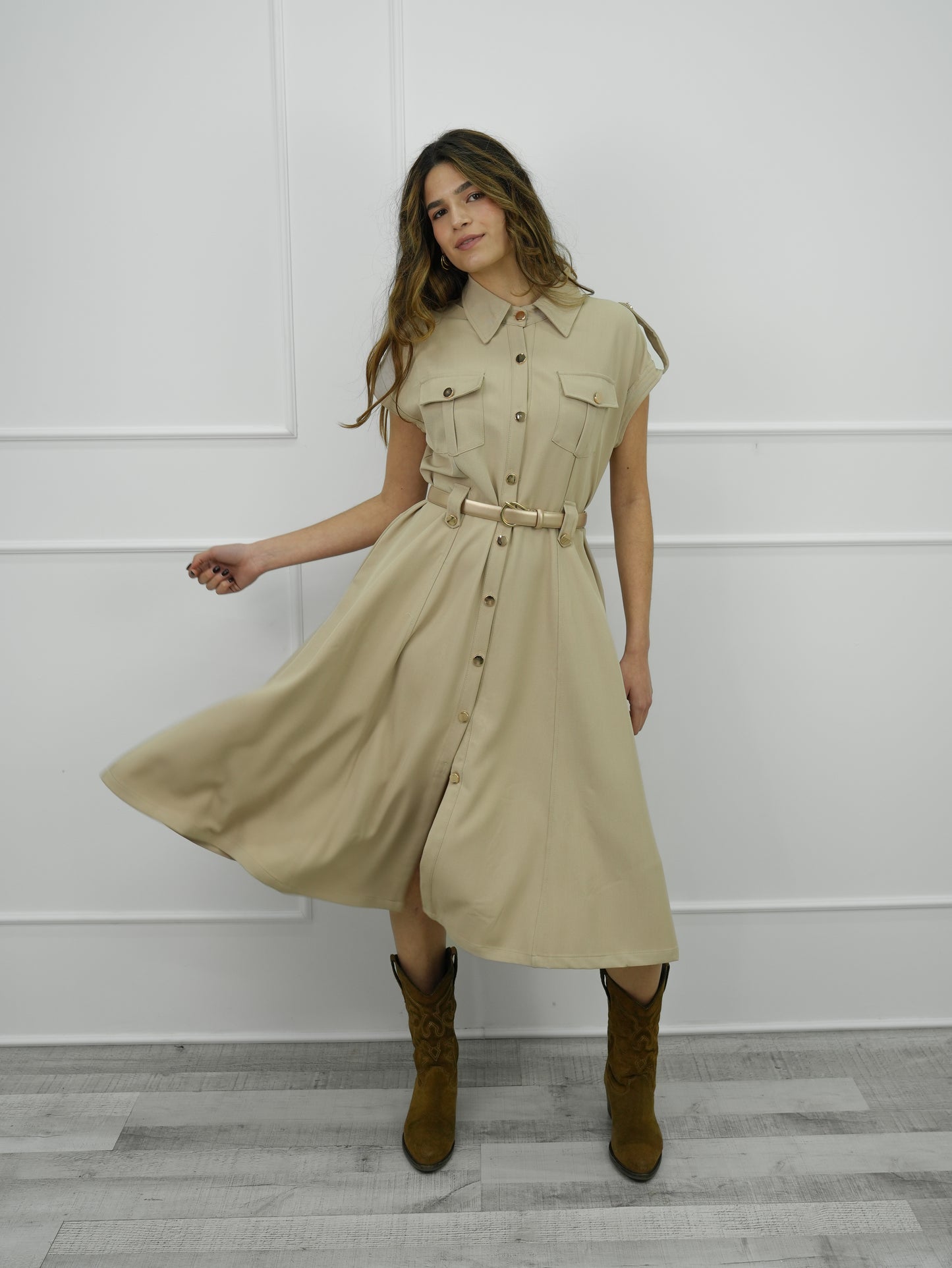 VESTIDO MIDI MILITAR